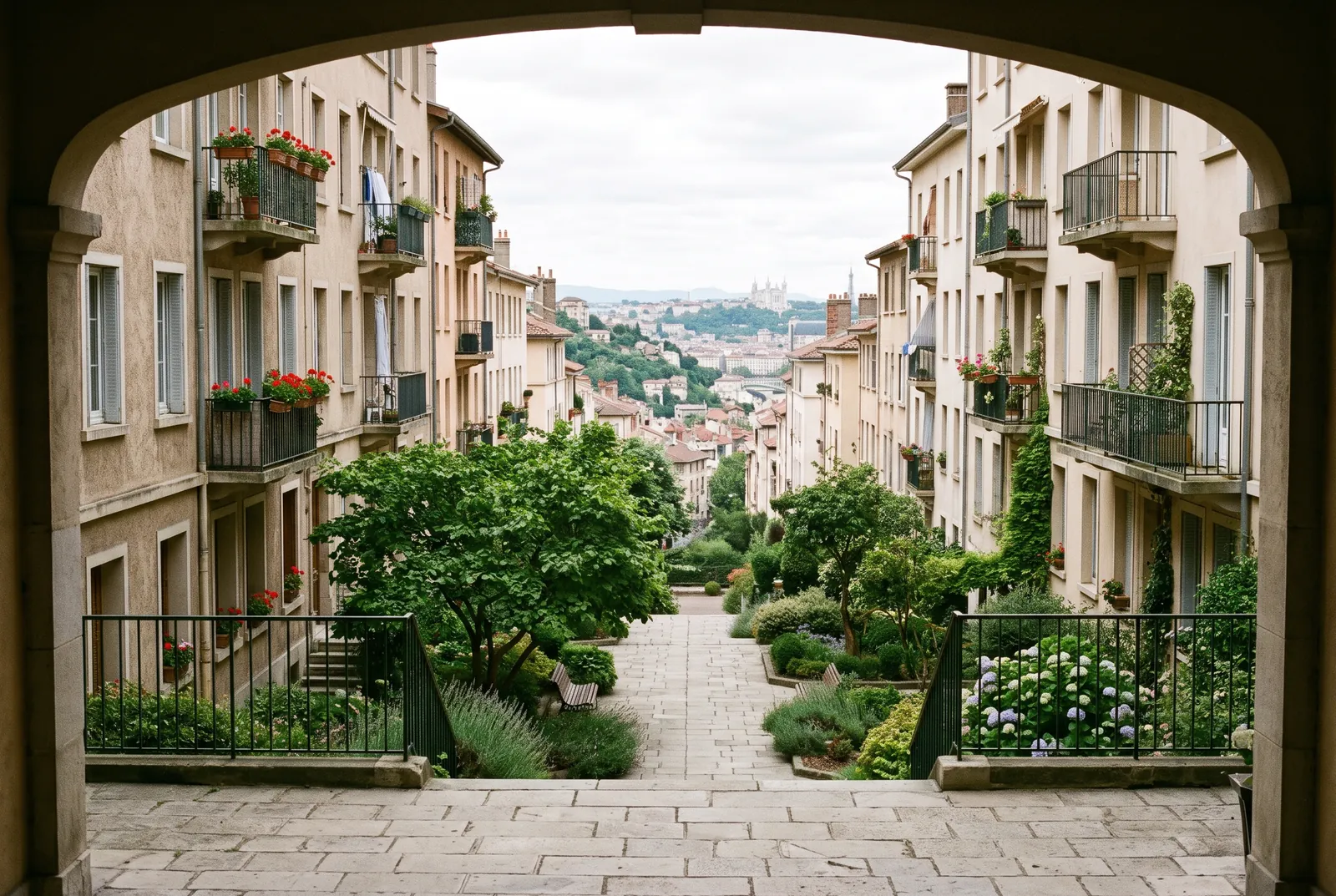 Cour intérieure d'un immeuble à Sainte-Foy